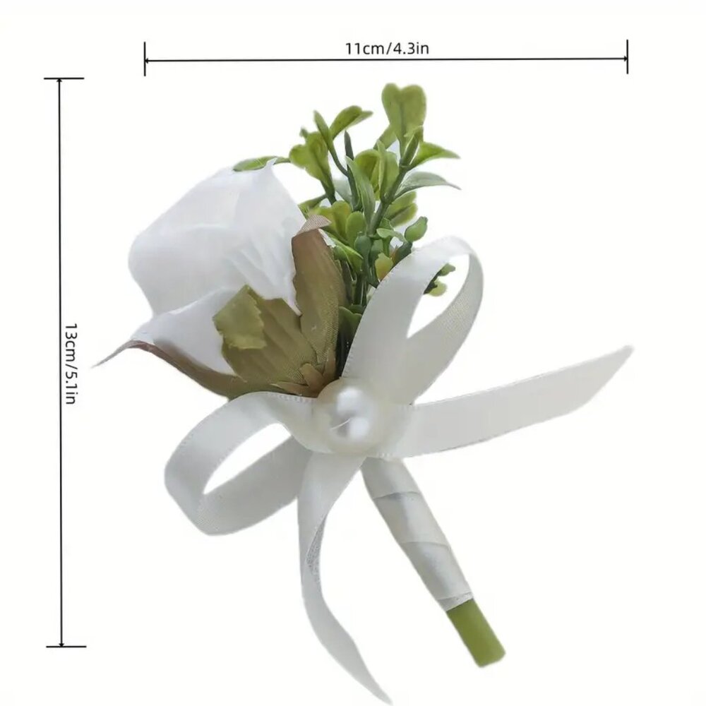 WHITE ROSE BOUTONNIERE - Picture 2 of 3